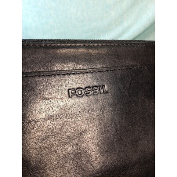 Fossil Zip Around Wallet Clutch Black Smooth Leather Excellent Condition 7”x4” - Picture 2 of 5